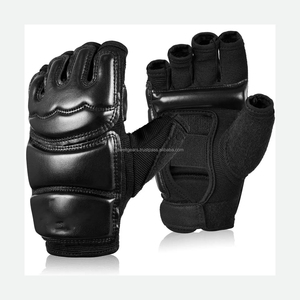 Custom Made Leather MMA Boxing Gloves Breathable Non-Slip Lightweight Adjustable Wrist Strap Half Finger/Fingerless Hook Loop - Product Image 1
