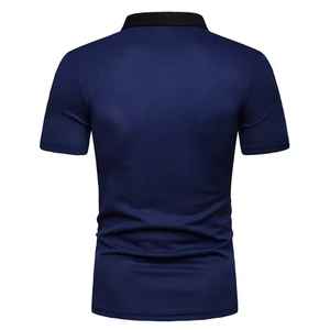 Polo pour homme en polyester et coton, tricoté, respirant, décontracté, manches courtes, imprimé, tendance, été, coupe ajustée, élégant, couleur contrastée - Product Image 4