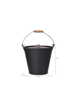Seau à charbon en fer de grande capacité pour cheminée idéal pour transporter du charbon de bois de chauffage et à des fins décoratives - Product Image 4