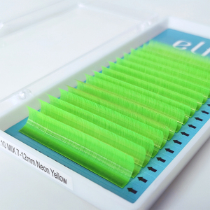 Nouvel Arrivage Extensions de Cils Longs Naturels Faits Main de Haute Qualité Néon Fluorescentes Couleurs Festives en Fibre HY LON Marque Privée - Product Image 2