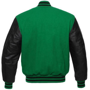 Custom Logo <b>Vintage</b> <b>Varsity</b> <b>Jacket</b> Men Stand Collar Canvas Leather Sleeves Winter Black Letterman Baseball Style Couples - Product Image 6