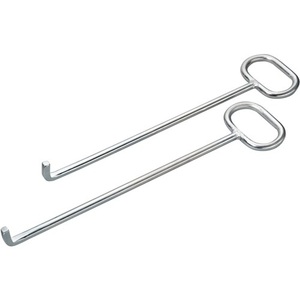HRKE Galvanized Manhole Cover Lifter with L-<b>hooks</b> 600 mm Long <b>Garden</b> Supplies - Product Image 1