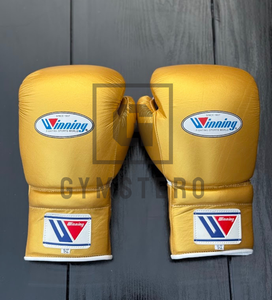 Gants de boxe en cuir à lacets authentiques, neufs, de marque Winning, professionnels, avec poignées respirantes, design respirant, sangle de poignet réglable, haute qualité - Product Image 5