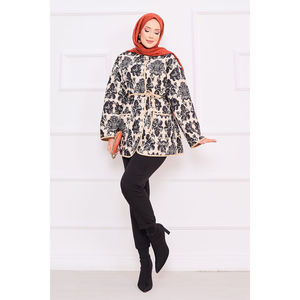 Chaqueta de Cuero Acolchada Estilo Bohemio Personalizable para Mujer, Reversible, con Detalles de Bolsillos - Talla 2 XXL para Otoño y Primavera - Product Image 1