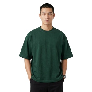 Camiseta Oversize de Algodón Orgánico 100% de Alta Calidad Hecha a Medida, Hombros Caídos, Estilo Urbano Unisex, Corte Holgado, Frente Liso - Product Image 1