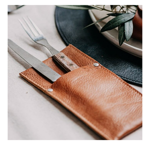 Premium Durable Leather Waterproof Cutlery Holder Roll Utensil Organizer for Restaurants Hotels Bulk Supply LCH-0036 - Product Image 5