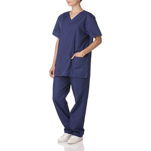 Conjunto de Uniforme Médico Unisex Clásico con Cuello en V, Uniforme de Enfermera de Hospital, Ropa de Trabajo para Doctor, Mezcla de Algodón, Tela Tejida con Detección de Agujas - Product Image 5