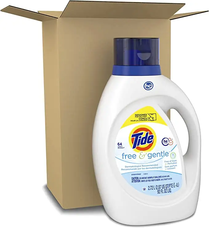Tide Free & Gentle Laundry Detergent Liquid Soap, 64 Loads, 92 Fl Oz, He Compatible