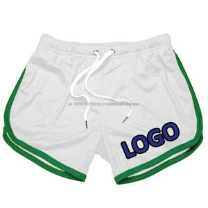 Pantalones Cortos de Malla de Poliéster/Algodón para Hombre, Gruesos y Resistentes, con Cordón Ajustable, Estampado Personalizado, Color Sólido, Ecológicos, de Cintura Alta - Product Image 2