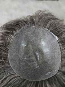 วิกผมมนุษย์100% สำหรับผู้ชายวิธีการแก้ปัญหาการปิดฐานไหมด้านเดียวสำหรับศีรษะล้านแบบมัดด้วยมือ - Product Image 5