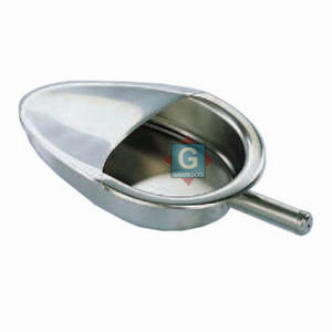 กระทะนอนสำหรับผู้ใหญ่สีเทาสีน้ำตาลดำดำจากเหล็กสแตนเลสสำหรับใช้ในโรงพยาบาลได้รับการรับรองจาก CE สำหรับผู้ป่วยทางการแพทย์ - Product Image 1