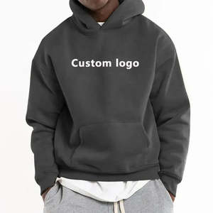 Sudaderas con capucha de felpa francesa en blanco personalizadas de alta calidad para hombres, ropa de calle, sudaderas con capucha de hombro caído de gran tamaño para fábrica - Product Image 2