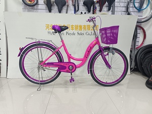 2025 adulte violet cadre en acier classique vélo de ville 26 pouces vélo femme à vitesse unique avec livraison rapide - Product Image 4