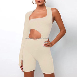 Jumpsuits ชุดเพลย์สูทสำหรับผู้หญิงชุดบอดี้สูทผ้าสแปนเด็กซ์/ ผ้าฝ้ายพิมพ์ลาย - Product Image 3