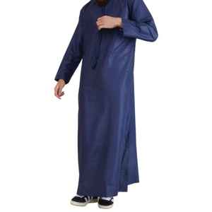 Thobe à capuche pour hommes, style arabe de Dubaï, 100% haute qualité, tailles et couleurs personnalisées, Jubbah marocaine, Abaya pour adultes, polyester, longueur cheville - Product Image 1