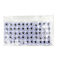 55 pièces de yeux boule en plastique autocollants de 10 mm - Accessoires pour jouets en peluche, mini-jouets et bricolage