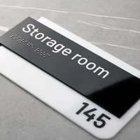 Plaque de porte personnalisée moderne en braille, lettres en relief 3D, plaque de numéro de maison en acrylique pour hôtel, école et bureau