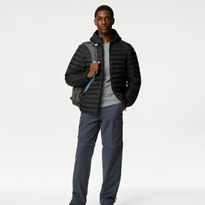 Customized Logo 100% Nylon Puffer <b>Jackets</b> for Men High Quality Soft Warm <b>Padded</b> <b>Hooded</b> <b>Jacket</b> Stand Collar Plus Size Thin - Product Image 3