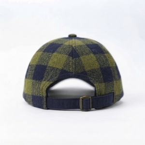 Casquette de baseball unisexe en flanelle à carreaux, 6 panneaux, style décontracté, vert bleu marine, printemps automne, logo personnalisé, casquette de golf d'extérieur, vente en gros - Product Image 3