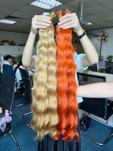 100% naturel droit et ondulé blond vietnamien Remy Extensions de cheveux Piano couleur cheveux humains Cabello Extension de cheveux - Product Image 2