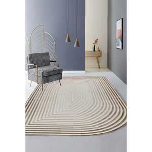 Alfombra Moderna Crema Netline Home Depot Amorf AR004, Polipropileno y Poliéster Duraderos, Fácil de Limpiar, No Desprende Pelusa, Conveniente para Uso Doméstico - Product Image 3