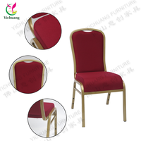 Chaises et tables de réunion empilables en aluminium doré de luxe moderne, meubles pour mariage, hôtel, salle à manger, événements religieux