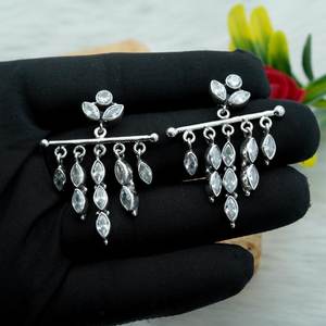 Pendientes de Plata de Ley 925 con circonita natural y piedras preciosas CZ, joyería hecha a mano, Material dorado, regalo perfecto para ella - Product Image 2