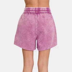 2025 élégant taille haute lavage à l'acide femmes Shorts respirant taille haute conception confortable taille haute femmes Shorts - Product Image 5