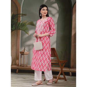 Kurta Recta con Cuello Redondo y Estampado Floral para Mujer, Blusas y Camisas Elegantes para Mujer - Product Image 6