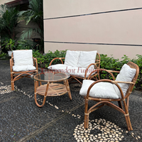 Ensemble de meubles d'extérieur en rotin naturel pour jardin, résistant aux intempéries, pour salon, maison, patio, complexe hôtelier, cour et parc - Vente en gros