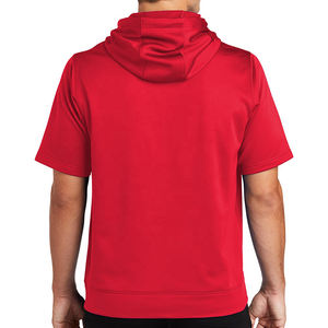 Sudadera con capucha de manga corta negra de gran tamaño con bolsillo canguro y cordón Material de poliéster con patrón impreso en 3D - Product Image 6