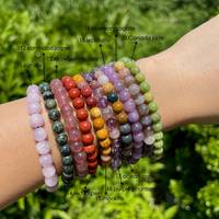 Pulseras de Piedra Lunar Arcoíris 100% Naturales de Alta Calidad Hechas a Mano, Pulidas y con Cuentas, Venta al por Mayor, Regalo con Color Fuego Azul