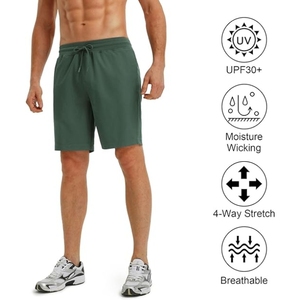 Pantalones cortos de correr de malla con cintura elástica para hombre atléticos de secado rápido de buena calidad/pantalones cortos de gimnasio - Product Image 4