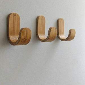 Natural Brown Wood Wall Mounted Hanger Wooden <b>Coat</b> <b>Hooks</b> Wall <b>Hook</b> <b>Rack</b> Modern Wooden <b>Coat</b> Hanger - Product Image 6