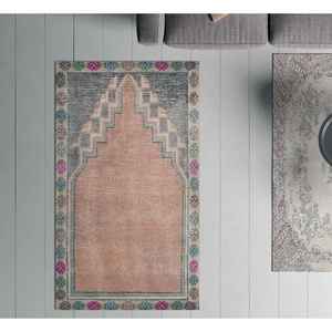 Tapis imprimé à motifs vintage - Tapis de prière floral, design turc de luxe, tapis doux non tissé - Product Image 3