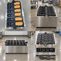Machine à gaufres antiadhésive en forme de pantoufle à 4/6 cavités avec logo personnalisé, 110V/220V, machine à snacks électrique pour café, boulangerie et stand alimentaire