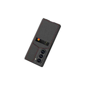 Étui portefeuille de protection fin haut de gamme avec texture fibre de carbone et porte-cartes pour Samsung Galaxy Z Fold 6 – Sacs et étuis professionnels - Product Image 3