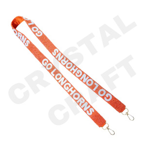 Afro Heart Multi Customized White Gold Seed Bead Bag Straps 'Hook Em Horns' Fashionable Accessory Beaded Purse Strap - Product Image 6