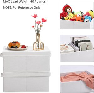 Boîtes de rangement pliables en tissu de lin, conteneurs organisateurs paniers Cube avec couvercle pour maison chambre placard bureau crèche OEM - Product Image 2