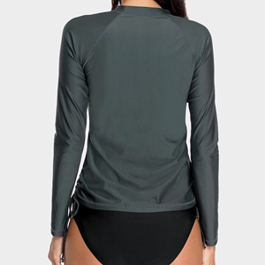 New arrival Slim-fit Crew Neck Rash Guard <b>T</b>-shirts Skin Protection For Outdoor Wear Long Sleeves Rash Guard For Women's OEM - Product Image 2