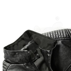 แจ็กเก็ตหนังสำหรับผู้ชายสีตามสั่ง-ส่งออกจากปากีสถานแจ็คเก็ตหนังเทียมแบบลำลองมีซิปรูดทรงสลิม - Product Image 5