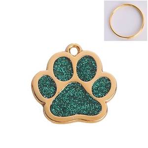 Etiquetas personalizadas con purpurina para perros y gatos, colgante de Metal con nombre de identificación para mascotas - Product Image 3