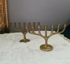 menorah candle stick Stylish Brass Menorah Candle Holder Jewish Hanukkah <b>Lamp</b> Decorative Candle Stand Elegant Home Accent - Product Image 2