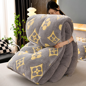 Mùa Đông Ấm Cúng Tuyết Lông Cừu Cừu Lông Cừu Mền Lõi Dày In Sherpa Khách Sạn Giường <span class=keywords><strong>Comforter</strong></span> Polyester Duvet Bán Buôn - Product Image 3