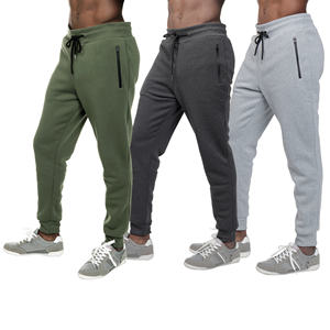 3 PC Mix Color <b>Men's</b> Slim Fit Adjustable Waist Logo <b>Jogger</b> <b>Pants</b> with Zipper Pockets Fleece Athletic Gym Running Casual Wear - Product Image 5