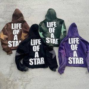 Branded Material Durable Made Long Sleeve Men Acid Wash Tracksuit New Printed Article Distressed Men Tracksuit - Product Image 5