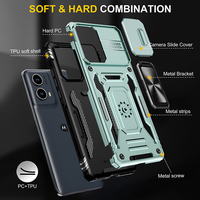 Protección completa de la Cámara TPU PC Ring KickStand Phone Case Anti-Wear Hybrid Armor Back Cover para Motorola Edge 5G Power