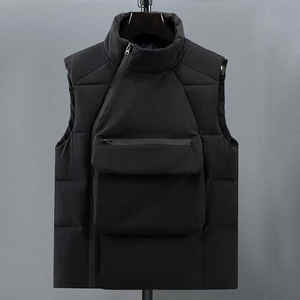 Gilet Slim Fit pour hommes avec grande poche printemps/automne sans manches gilet chaud conception de personnalité à la mode grande taille pour l'hiver - Product Image 4