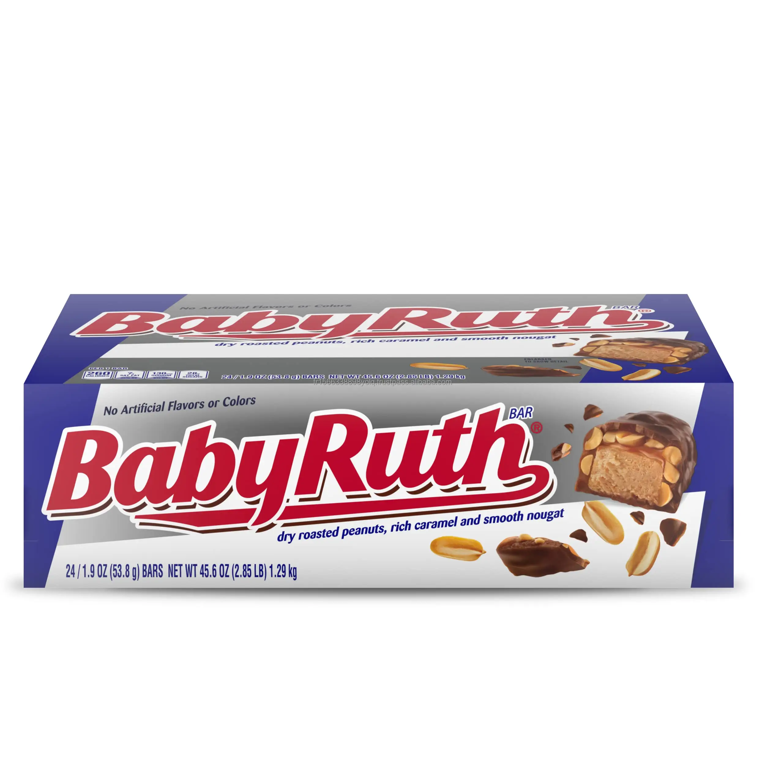 Baby Ruth, cioccolato, arachidi, caramello, torrone, formato divertente confezionato singolarmente, 10.2 once ciascuno, confezione da 12