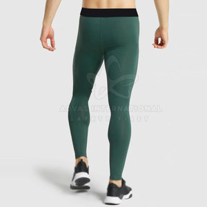 <b>Hot</b> Selling High Quality Men's Gym Fitness <b>Leggings</b> Quick Dry Lightweight Elastic Waist Polyester Spandex Customizable Full - Product Image 2